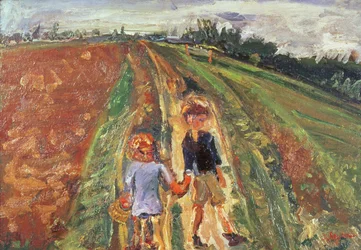Deux enfants sur une route, 1939
